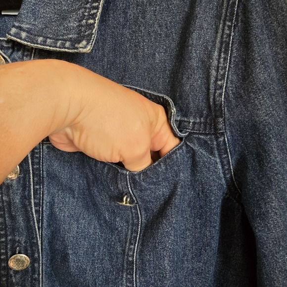 Stonebridge Women's Denim Jacket with Flower Embroidered Cuffs & Sleeves - Picture 9 of 16